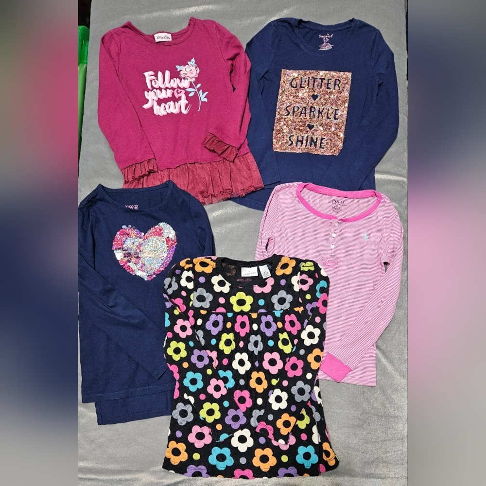 Lot of 5 Girls L/S shirts Size 6X KK4